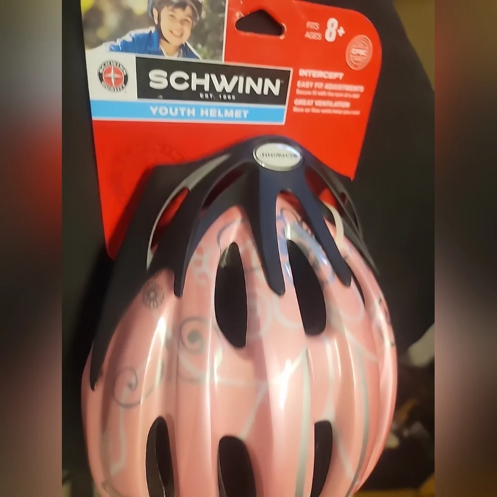 Schwinn Girls Youth Intercept Helmet Pink w/ Pink Flowers Adjustable 8+ NEW - Picture 6 of 11